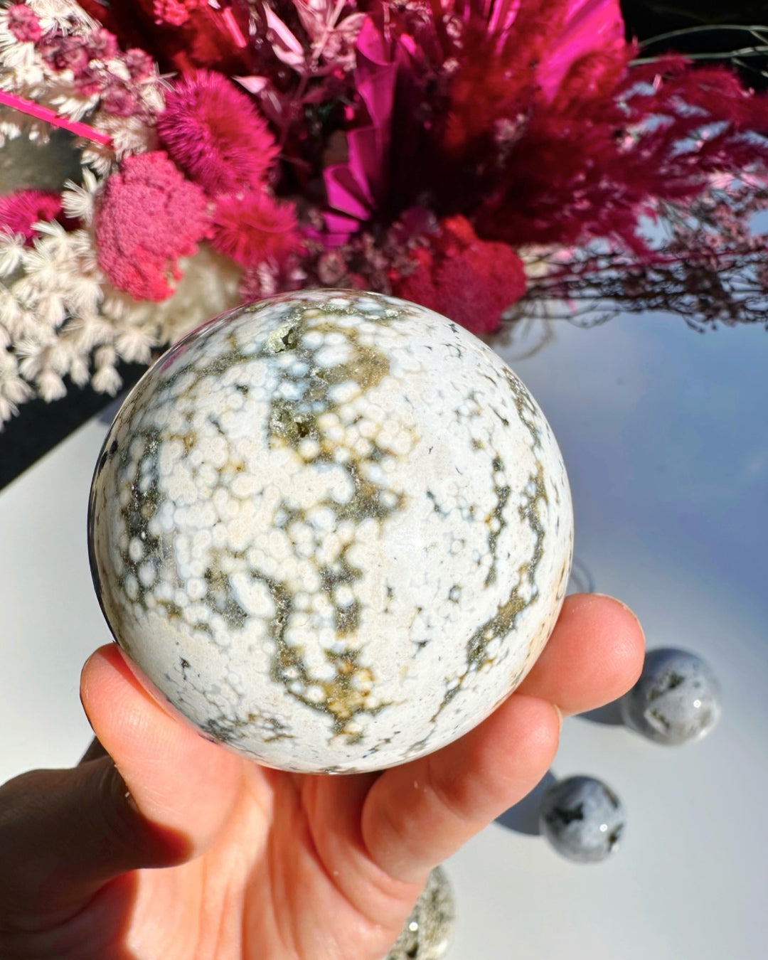 Ocean Jasper Sphere - Baltic Mermaid