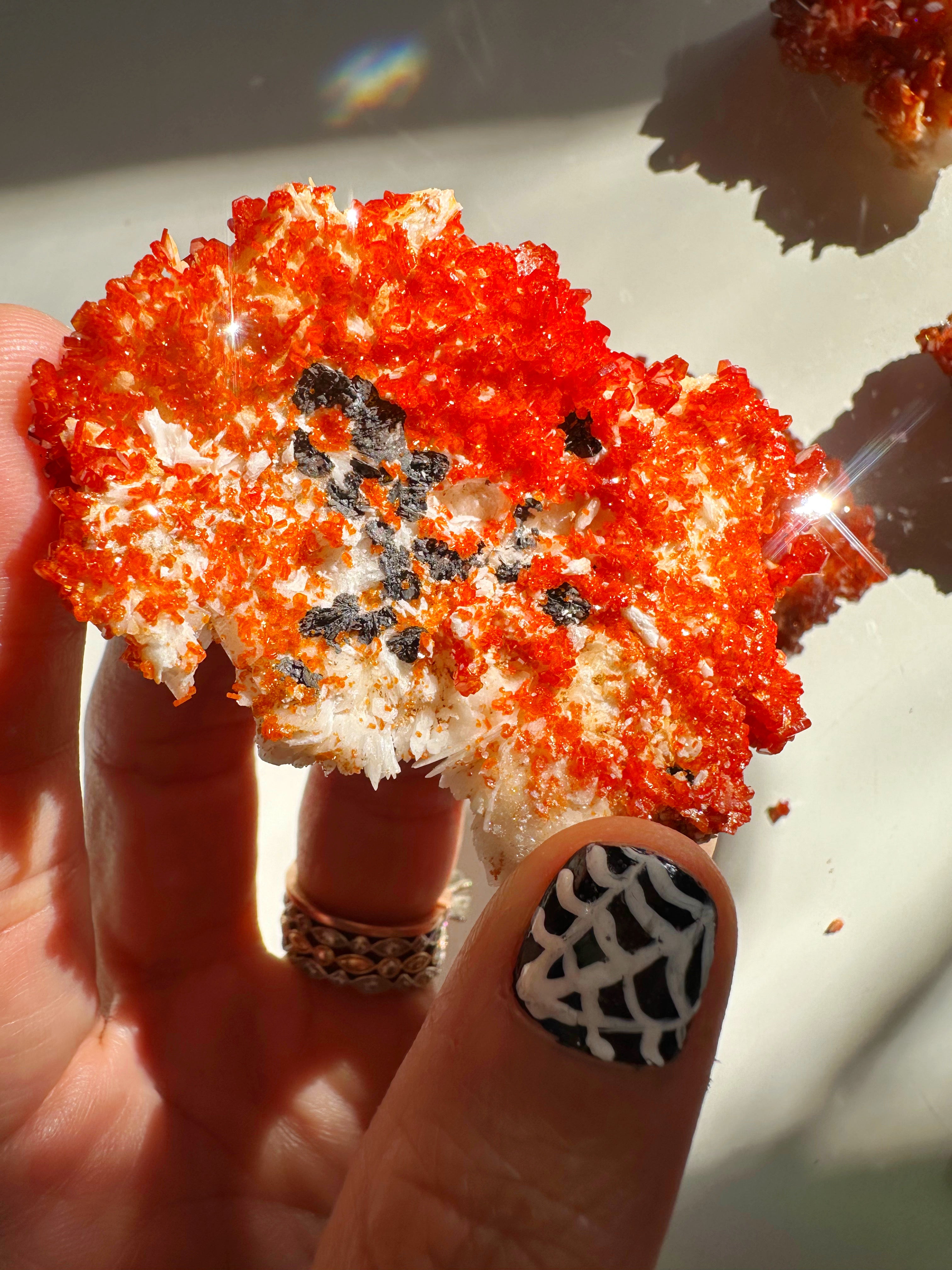 Vanadinite on Barite from Morocco - Baltic Mermaid