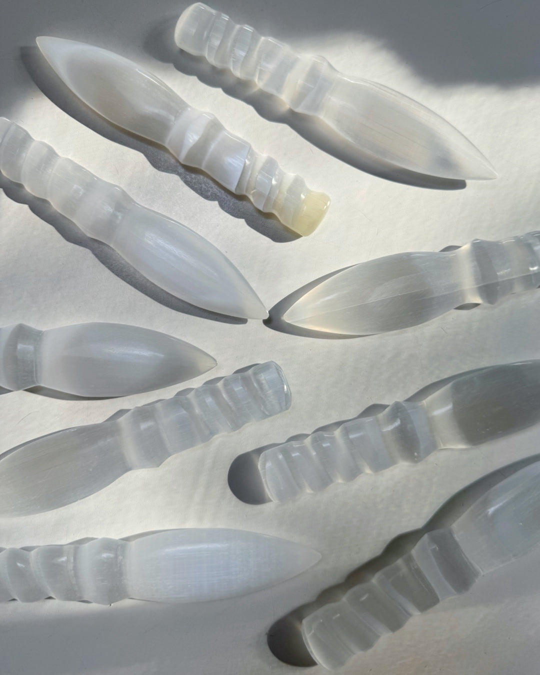 Selenite Dagger - Small Twisted Handle - Baltic Mermaid