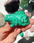 Hand Carved Malachite Frog