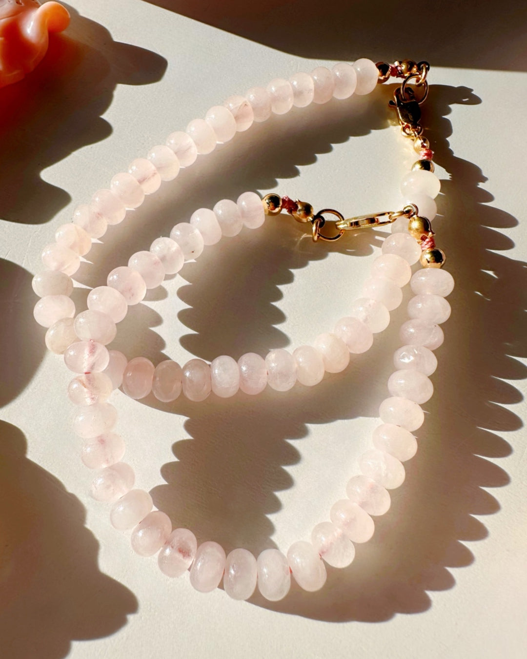 Rose Quartz Gemstone Candy Bracelet - RTS - Baltic Mermaid