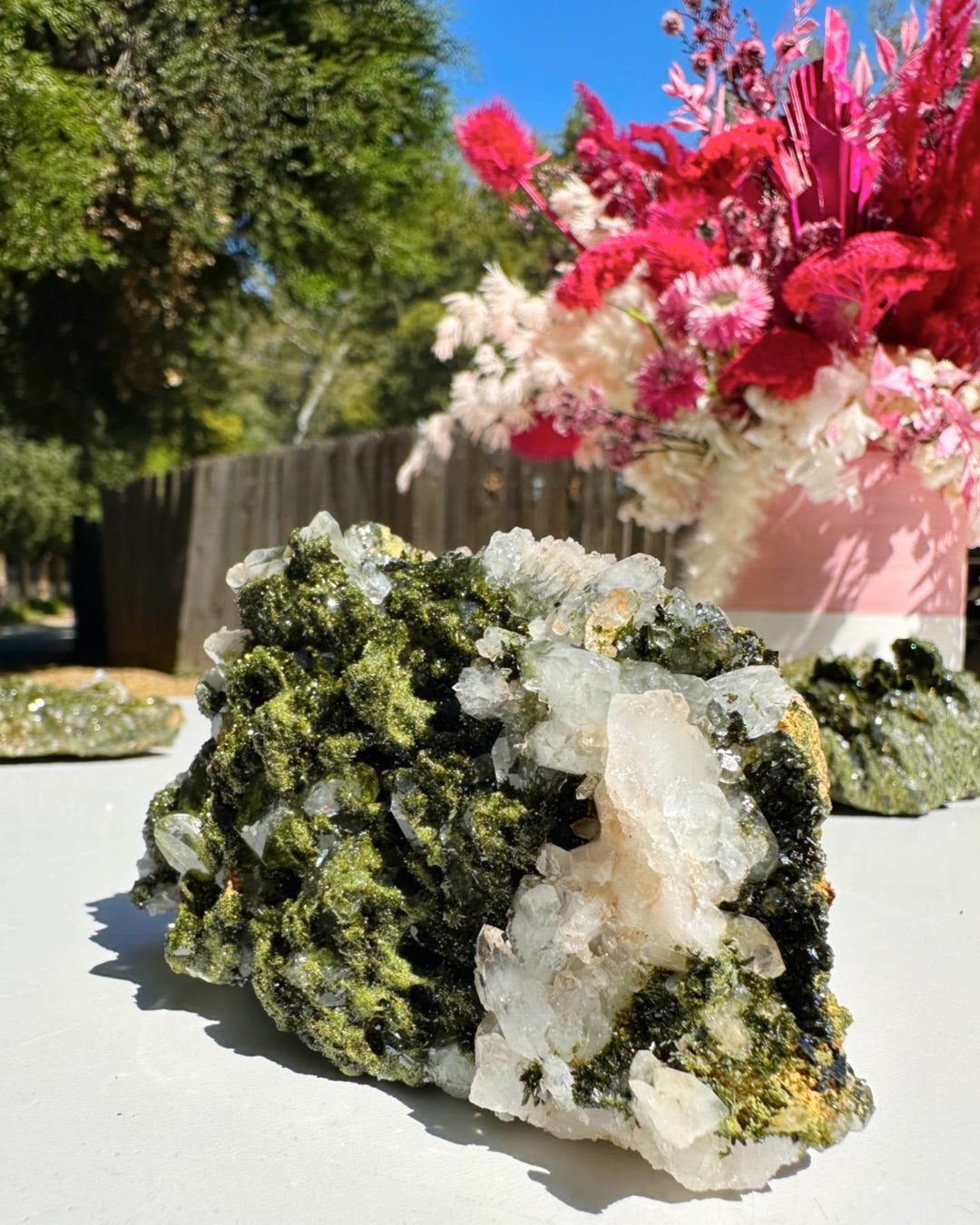 Epidote Quartz Cluster - Baltic Mermaid