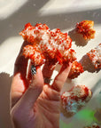 Vanadinite on Barite from Morocco