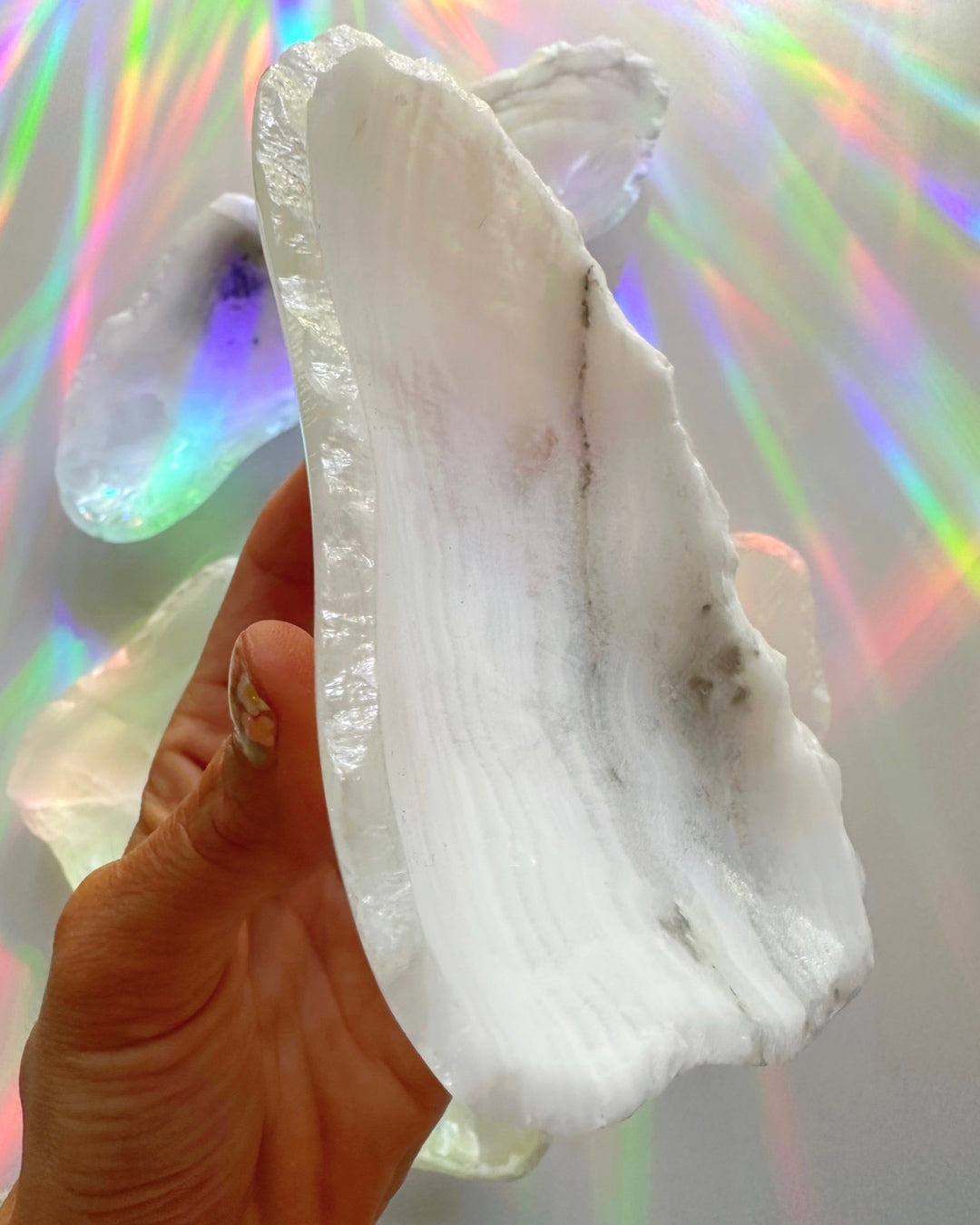 White Calcite Dish E - Baltic Mermaid