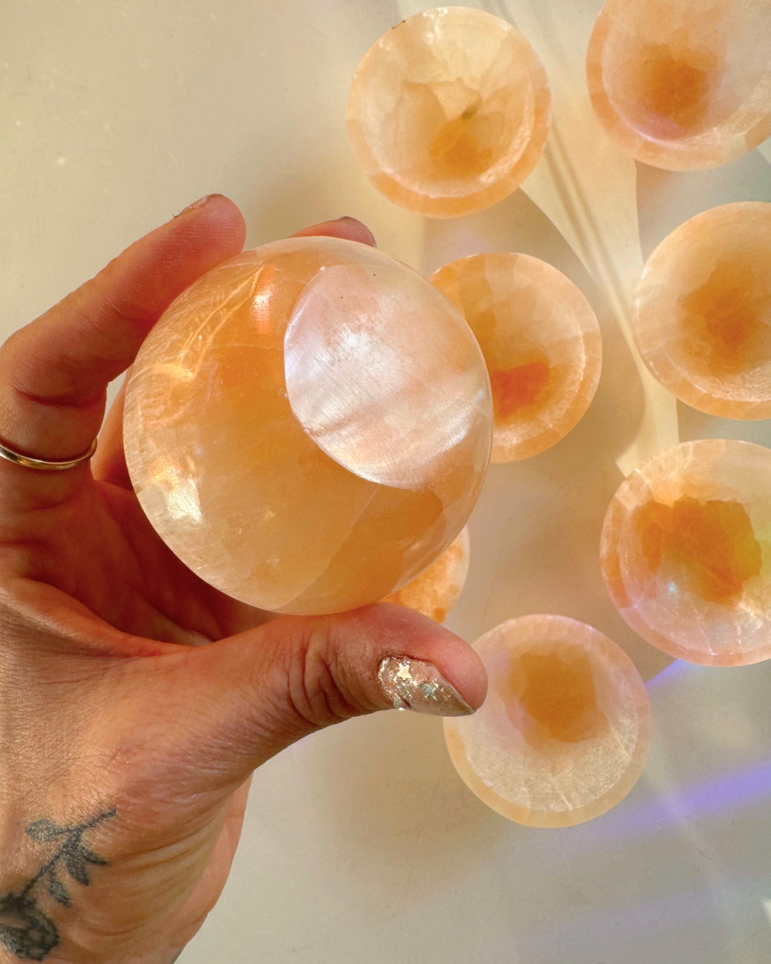 Peach Selenite Lil Bowls - Baltic Mermaid
