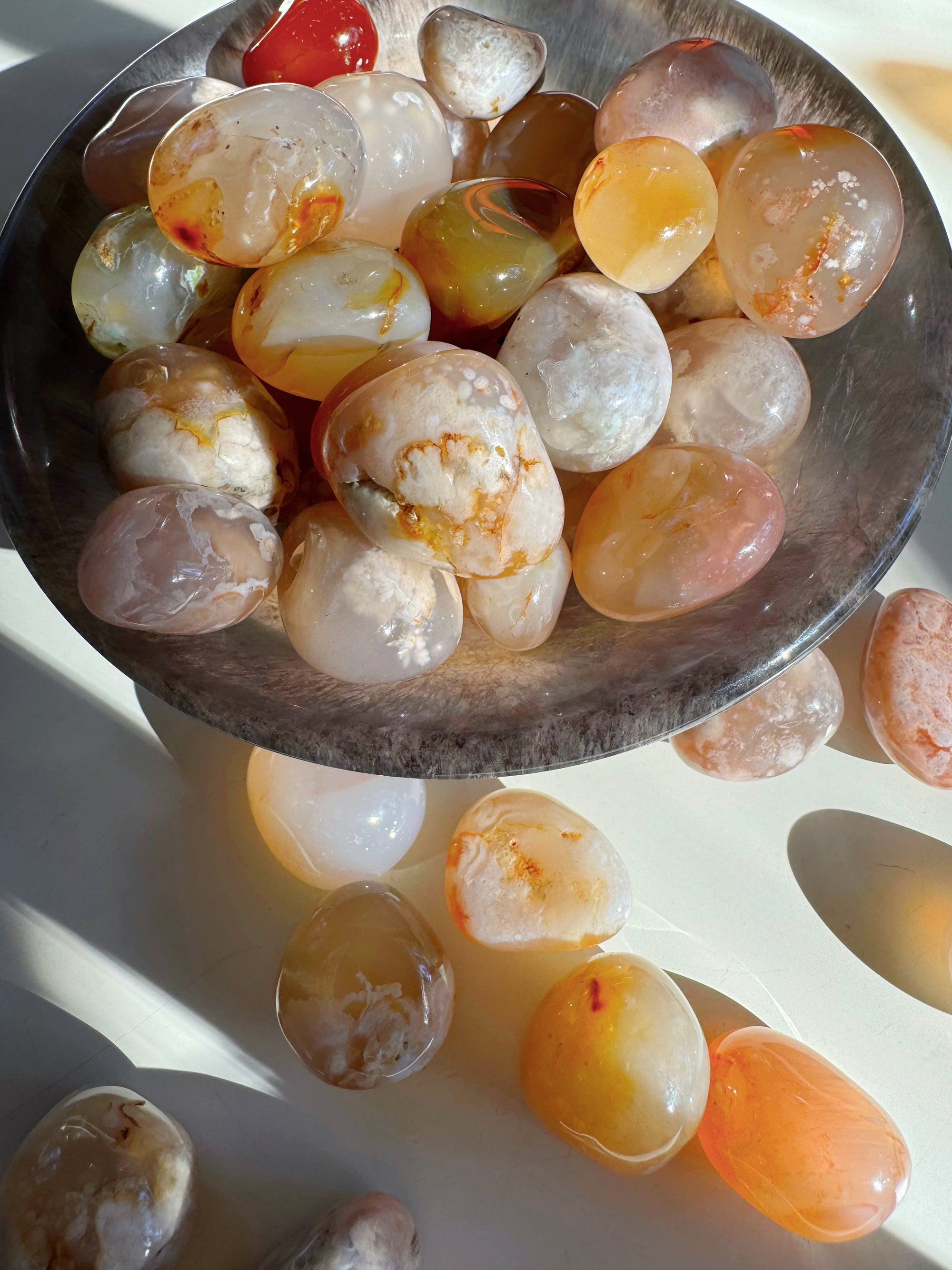 Flower Agate Tumbled Stones