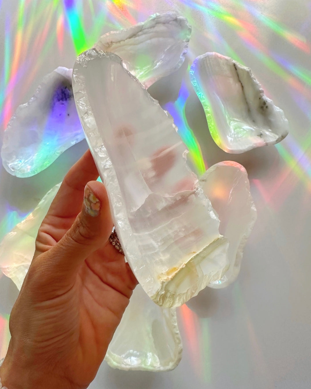 White Calcite Dish D - Baltic Mermaid