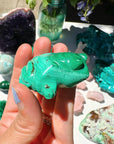 Hand Carved Malachite Frog