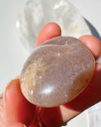 Sunstone & Peach Moonstone Palm Stone - Q