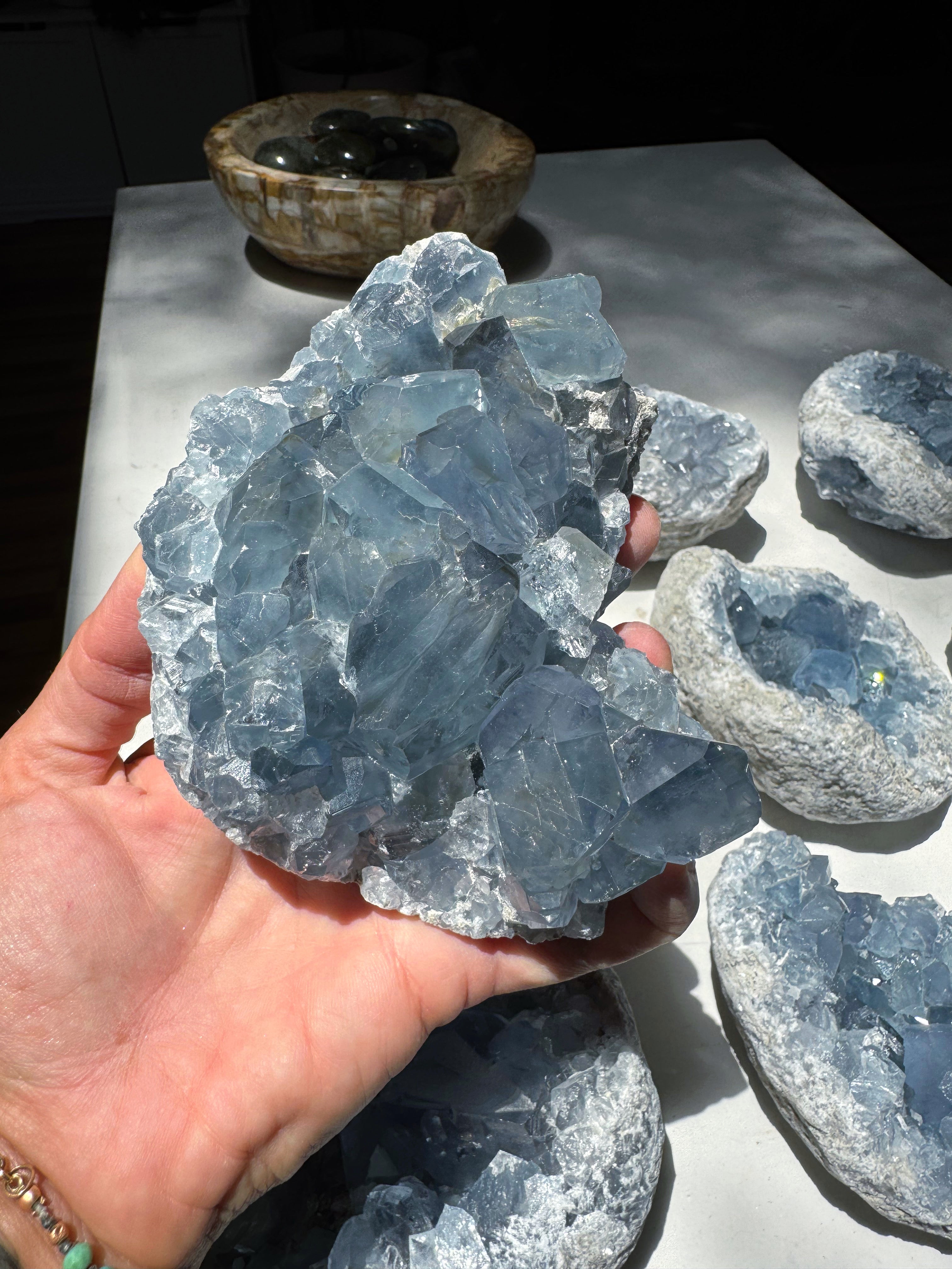 Celestite Cluster Baltic Mermaid