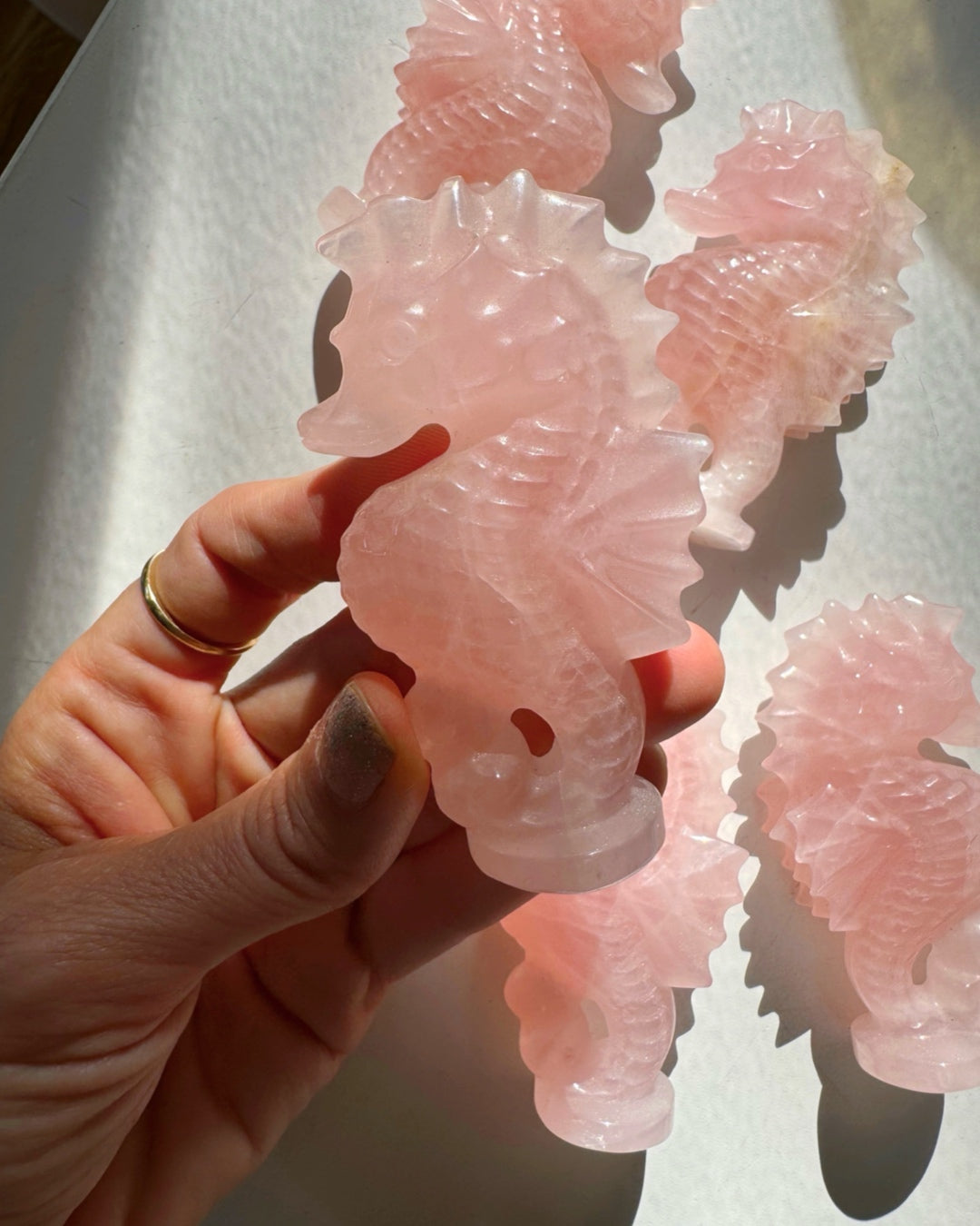 Rose Quartz Seahorse - Baltic Mermaid