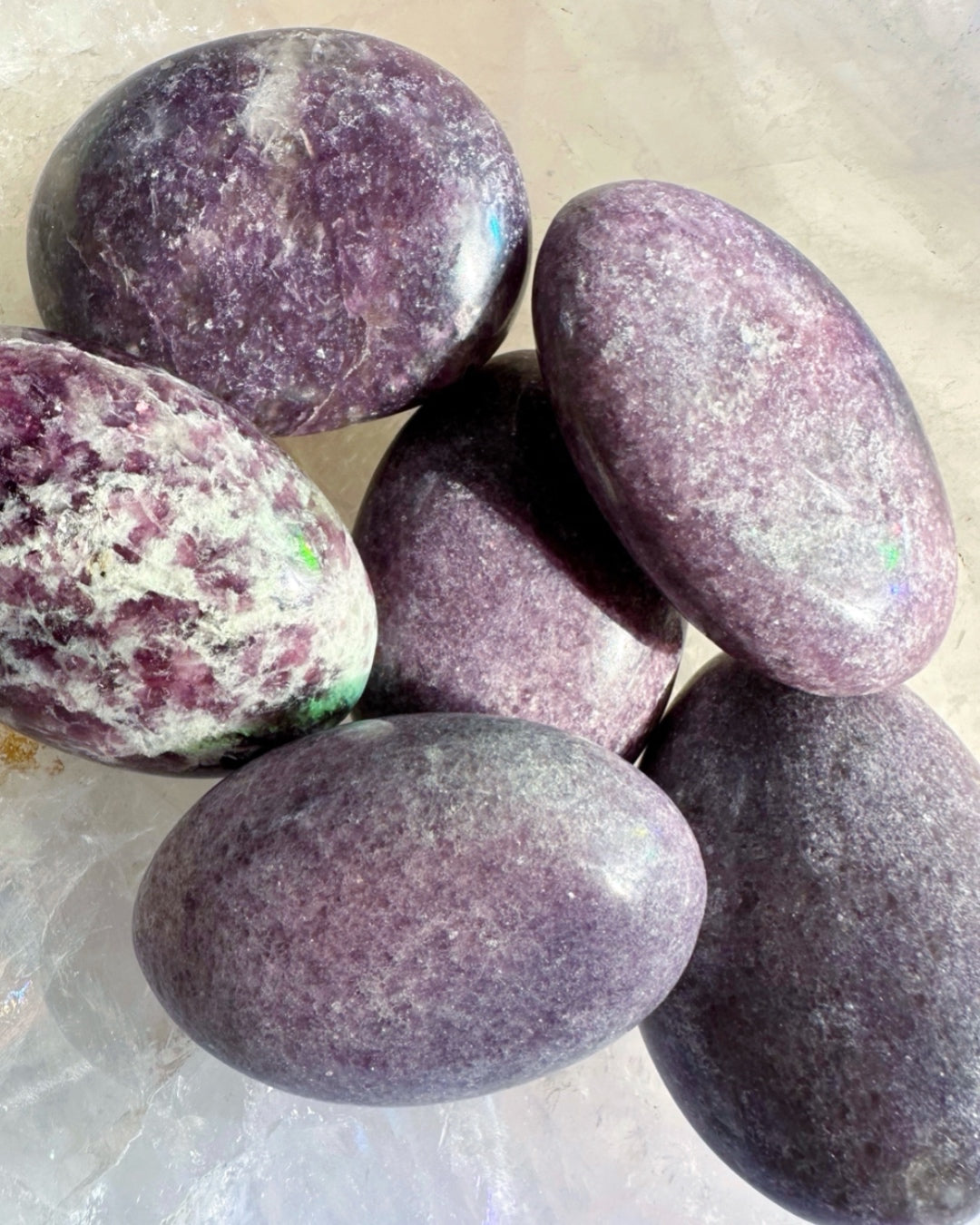 Lepidolite Palm Stones - Baltic Mermaid