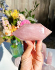 Double Terminated Rose Quartz Point w/ Iron Inclusions