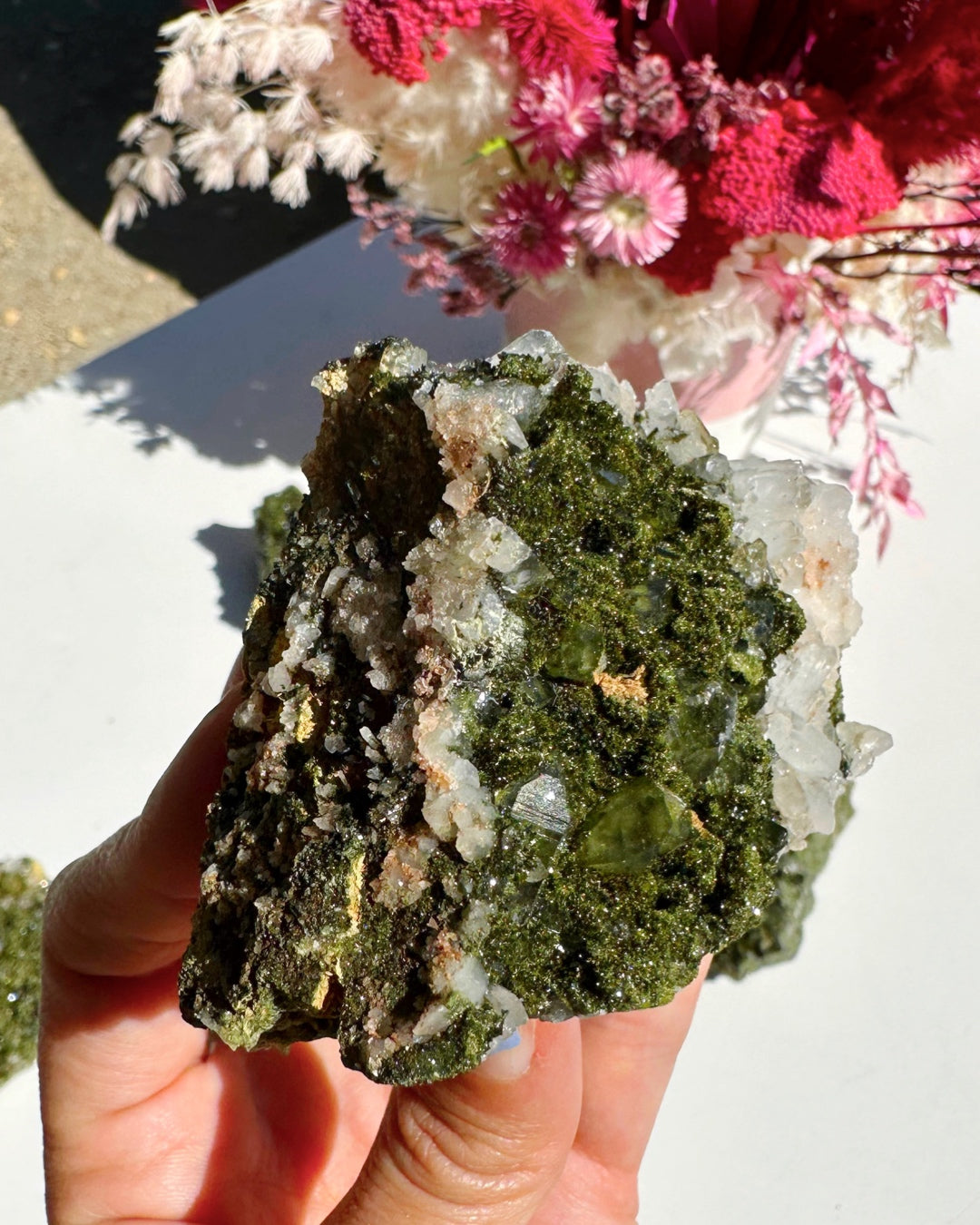 Epidote Quartz Cluster - Baltic Mermaid