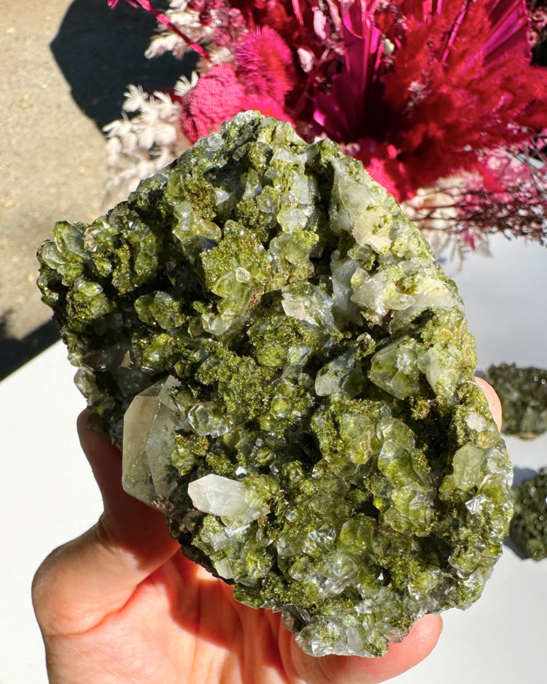 Epidote Quartz Cluster - Baltic Mermaid