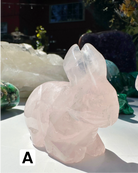 Rose Quartz Hand Carved Rabbits - Baltic Mermaid