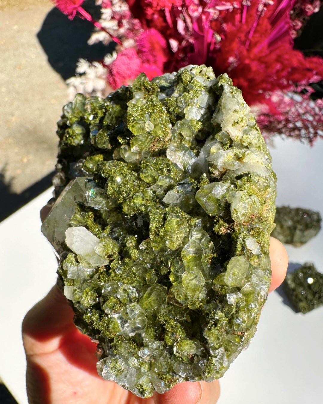 Epidote Quartz Cluster - Baltic Mermaid