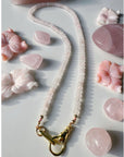 “Hand of Love” Rose Quartz Gemstone Candy Necklace