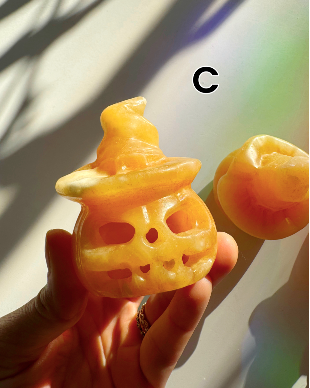 Orange Calcite Jack-O-Lantern