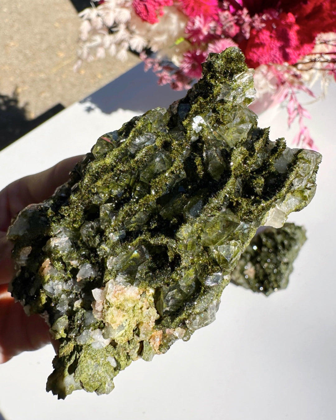 Epidote Quartz Cluster