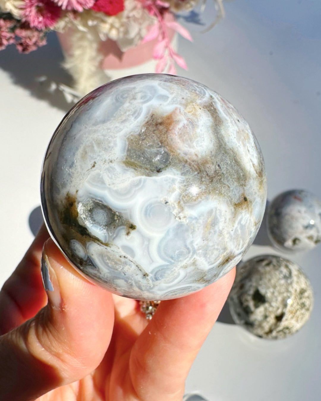 Ocean Jasper Sphere - Baltic Mermaid