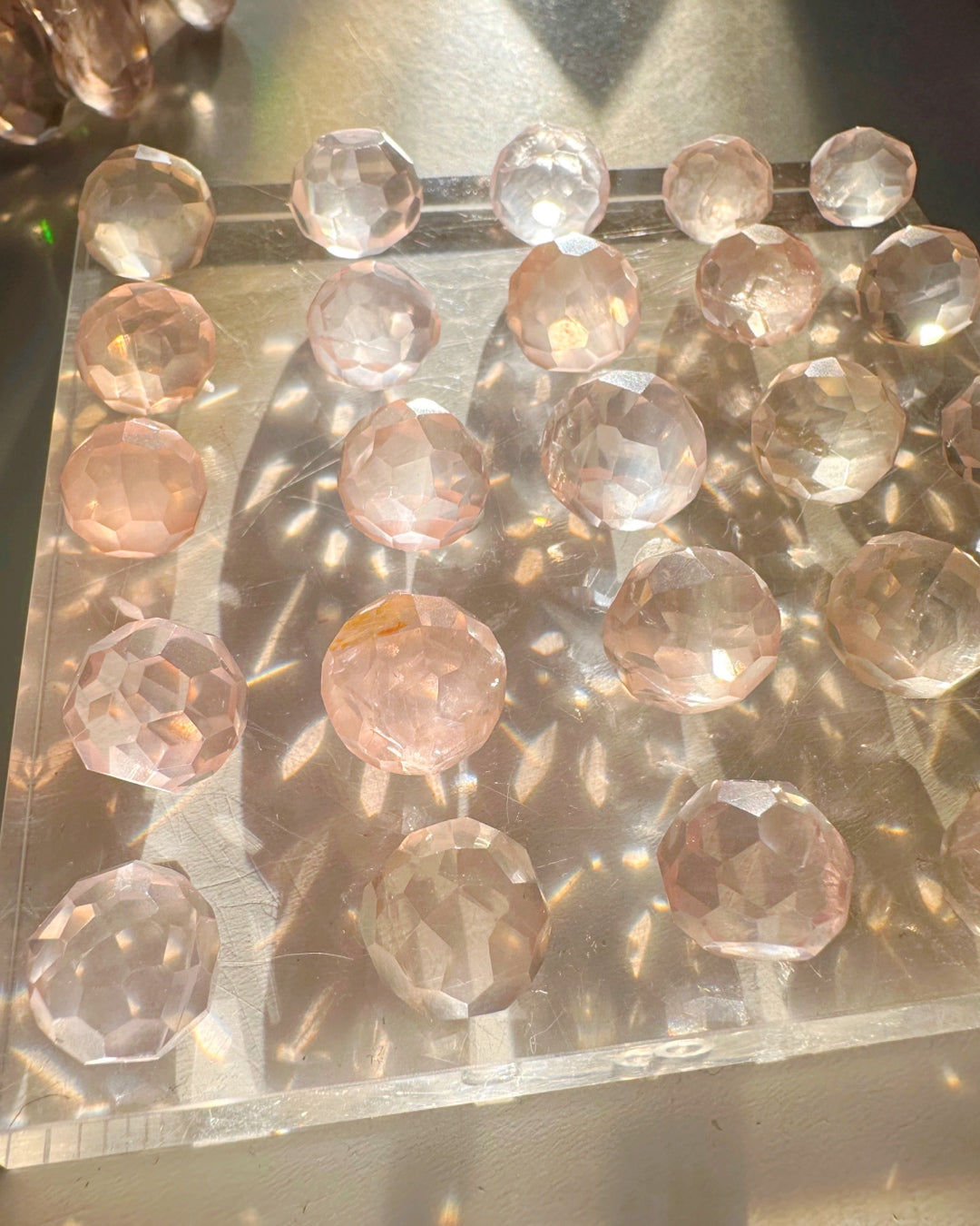 Mini Faceted Rose Quartz Sphere - Baltic Mermaid