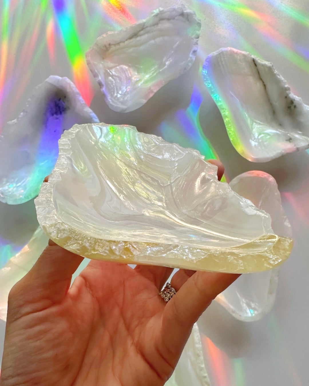 White Calcite Dish D - Baltic Mermaid