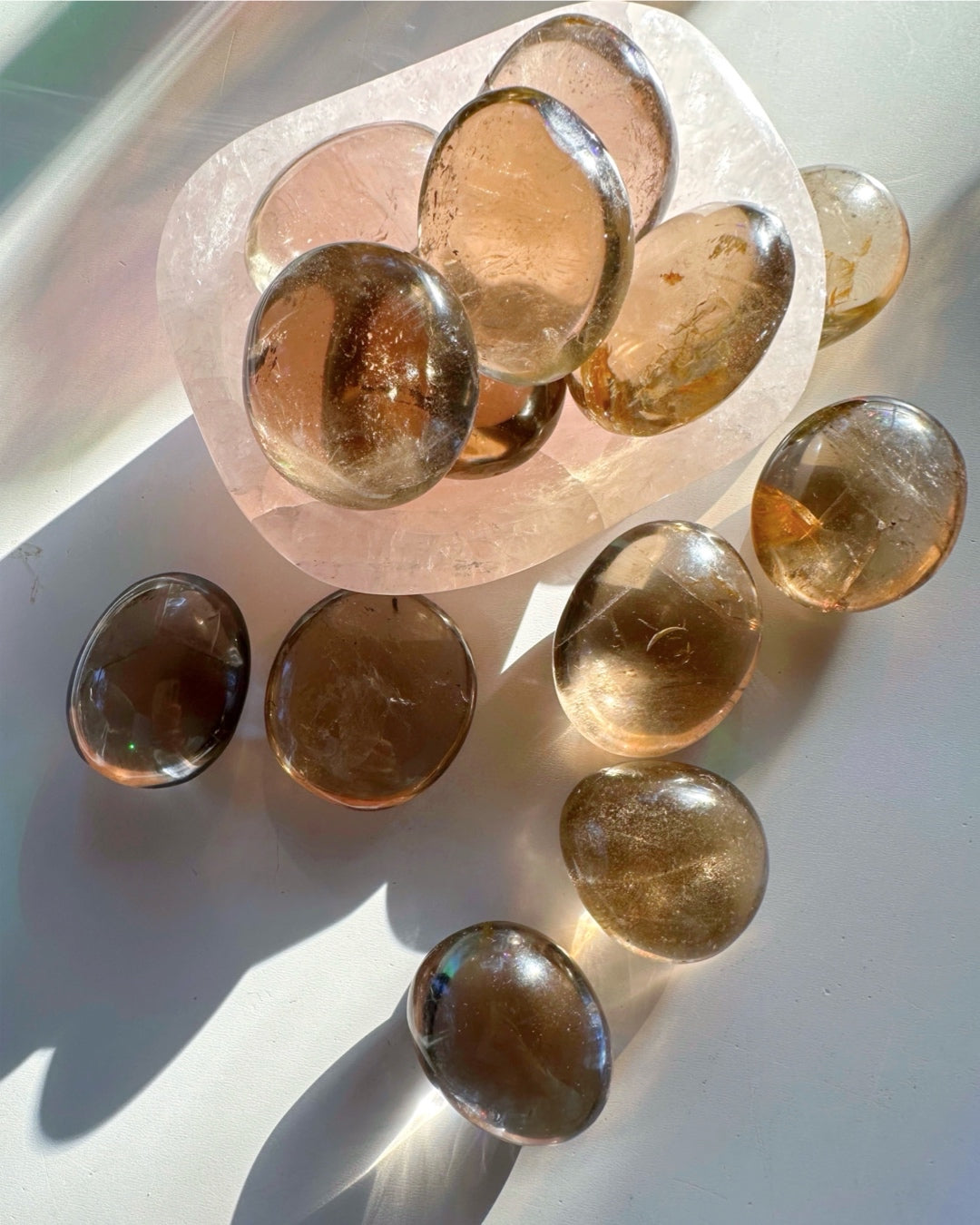 Smoky Quartz Palm Stones - Baltic Mermaid