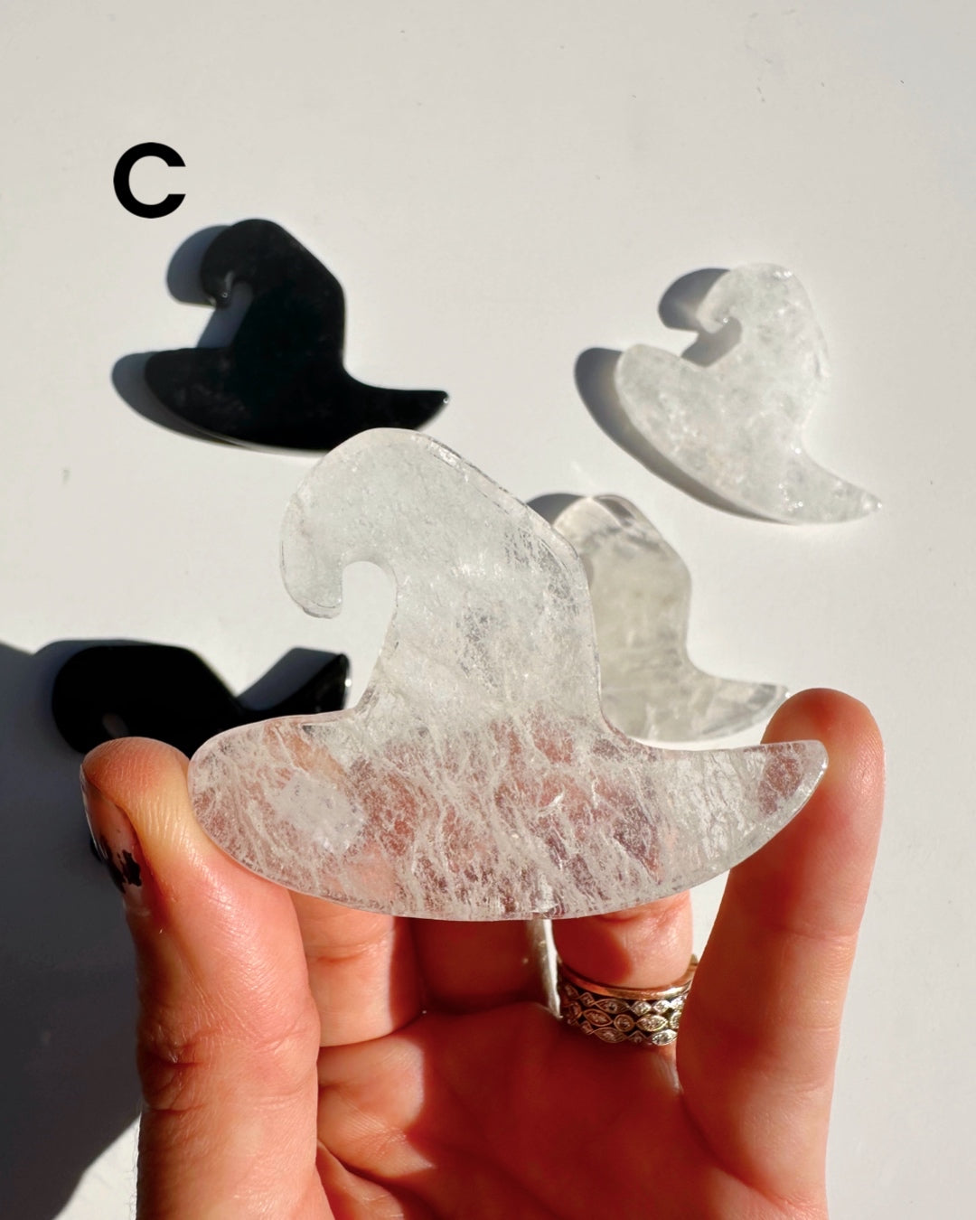 Clear Quartz & Black Obsidian Witch Hats - Baltic Mermaid