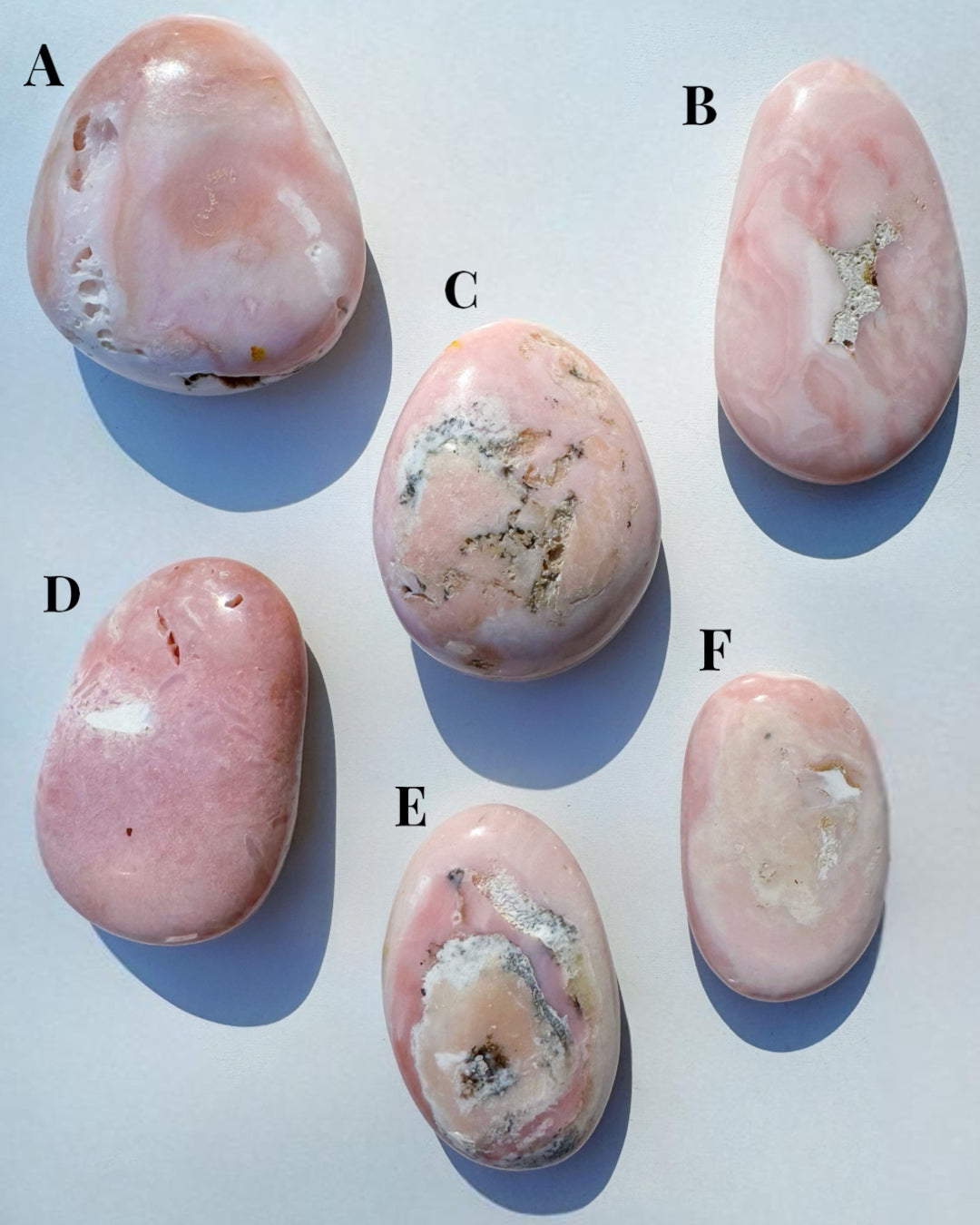 Pink Opal Palm Stones - Baltic Mermaid