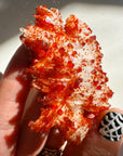 Vanadinite on Barite from Morocco