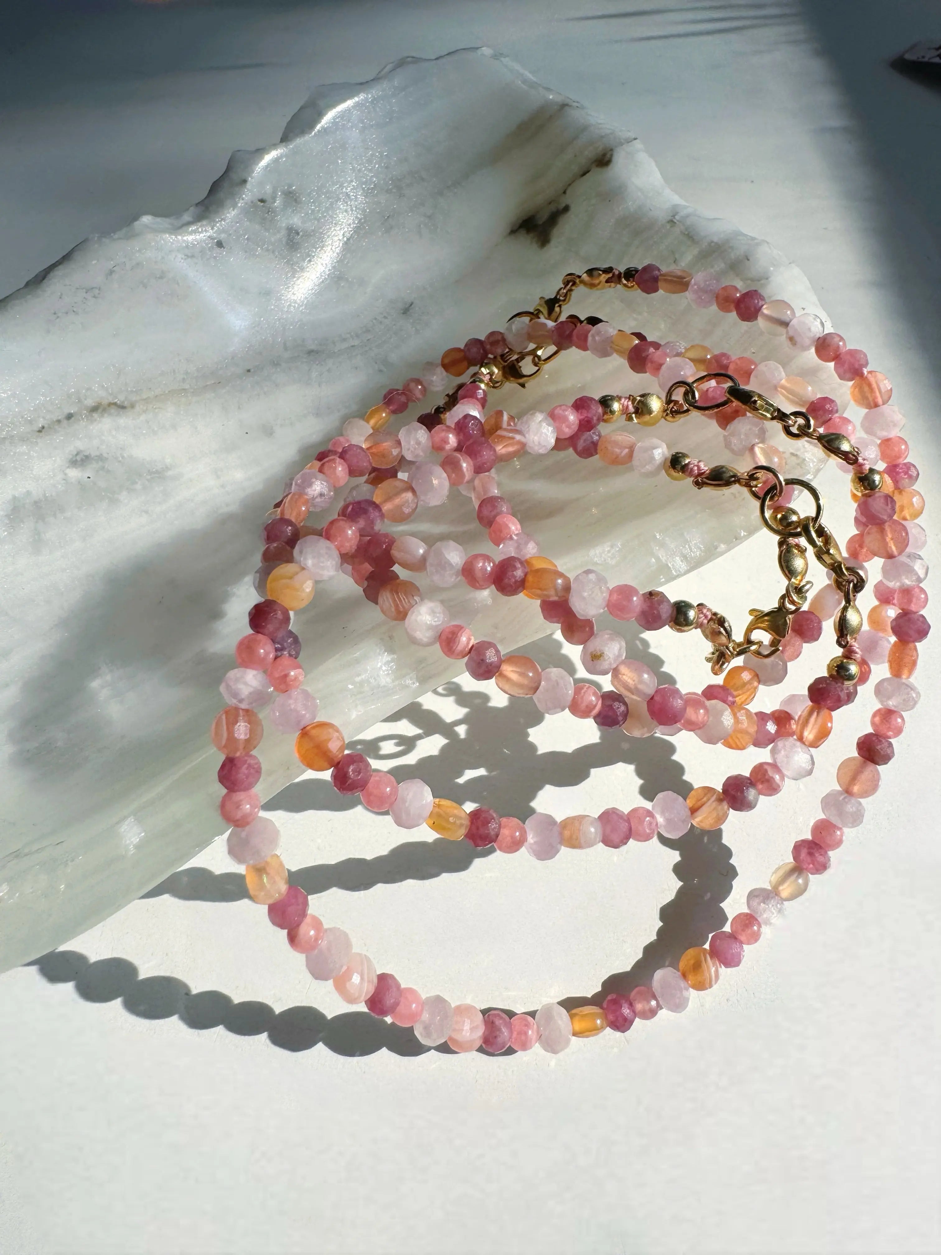 “Sunset Sorbet” - Gemstone & 14k Gold Filled Candy Bracelet Baltic Mermaid