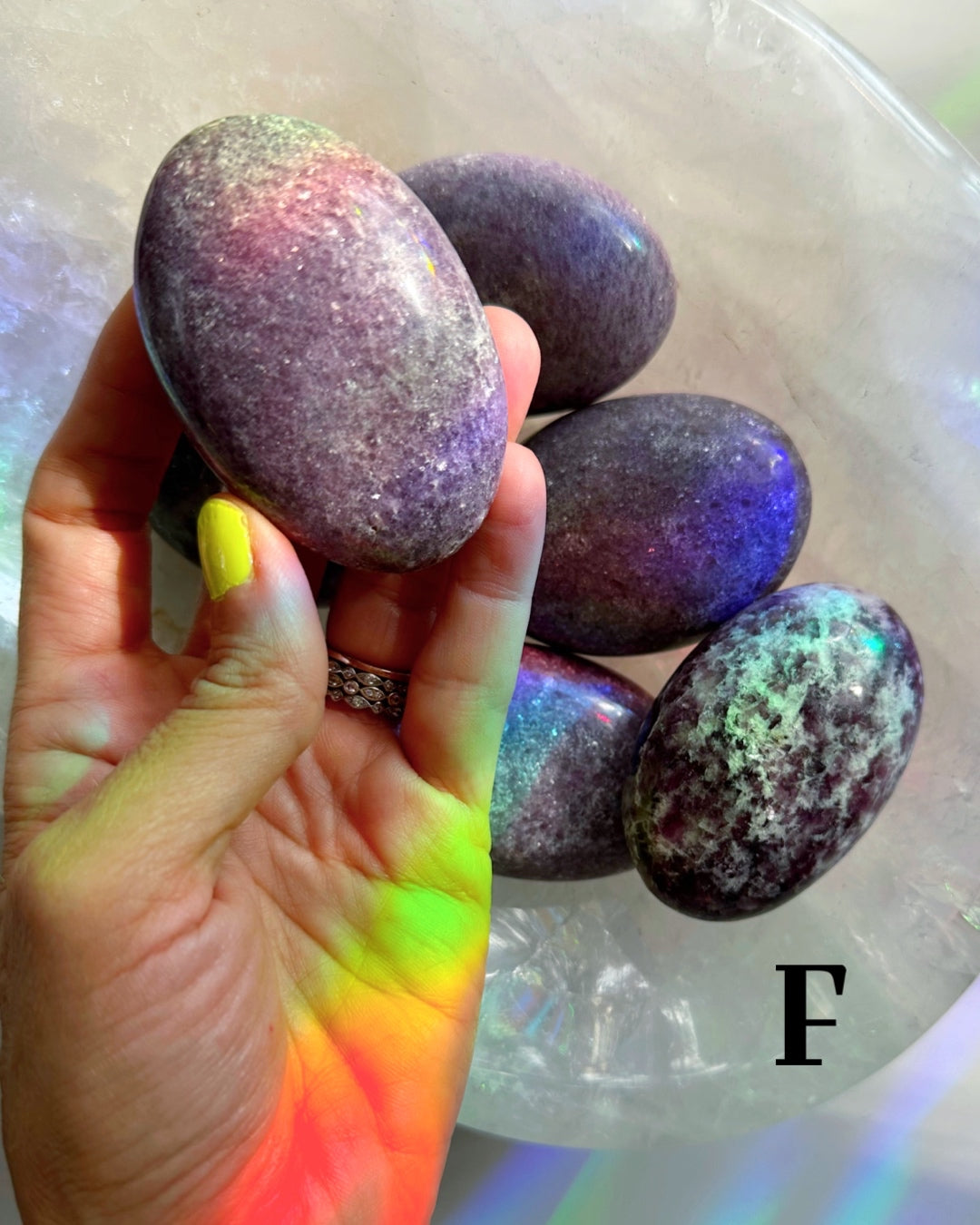 Lepidolite Palm Stones - Baltic Mermaid