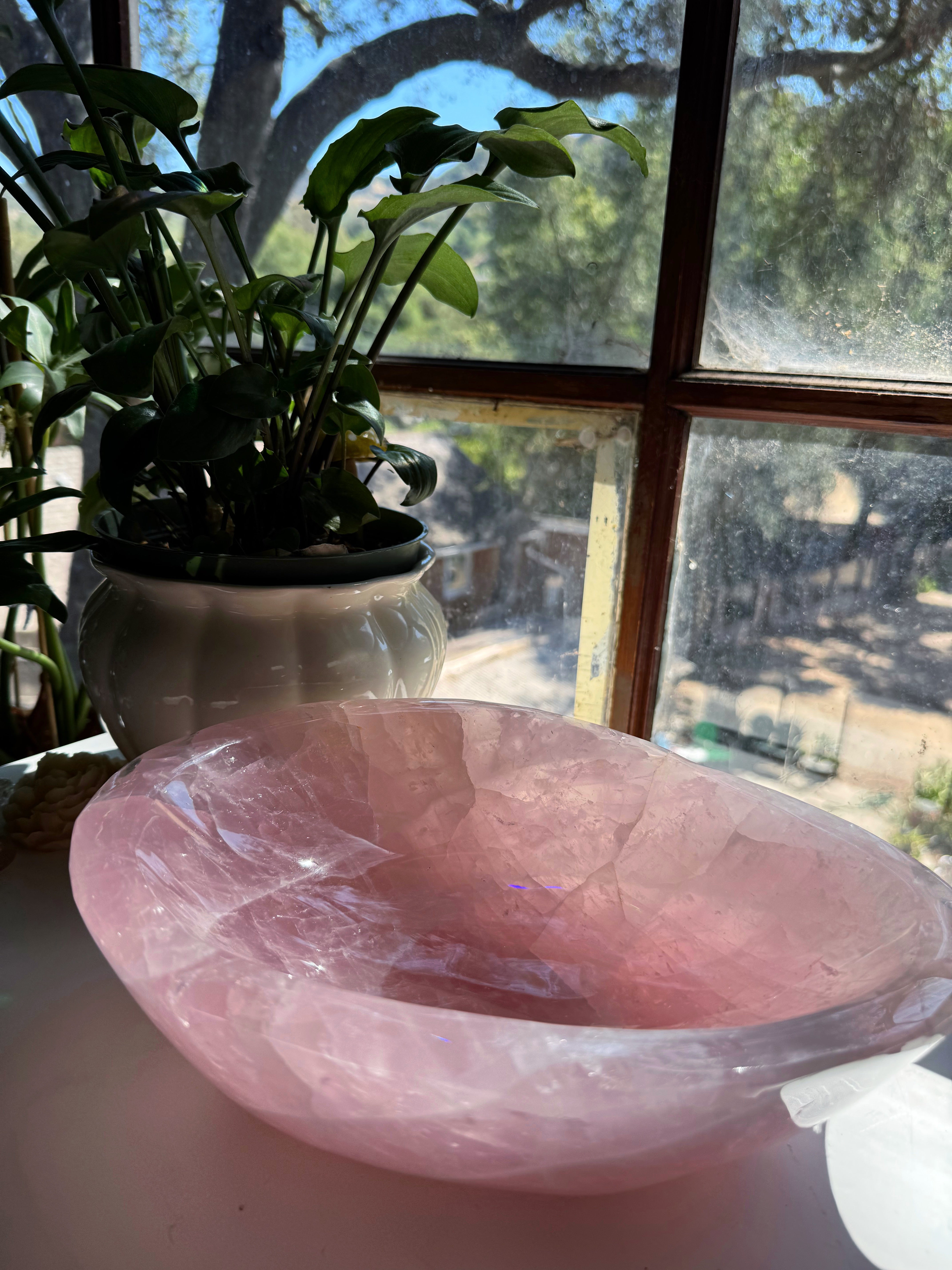 Large Rose Quartz Bowl Baltic Mermaid
