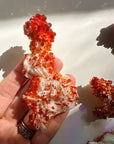 Vanadinite on Barite from Morocco