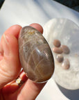 Sunstone & Peach Moonstone Palm Stone - L