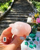 Hand Carved Rose Quartz Pigs - Baltic Mermaid