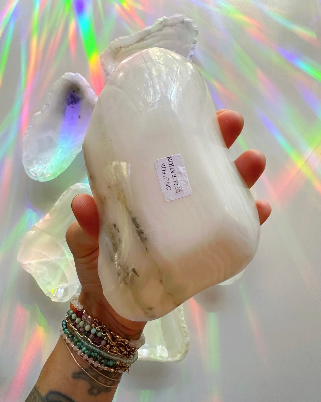 White Calcite Dish E - Baltic Mermaid