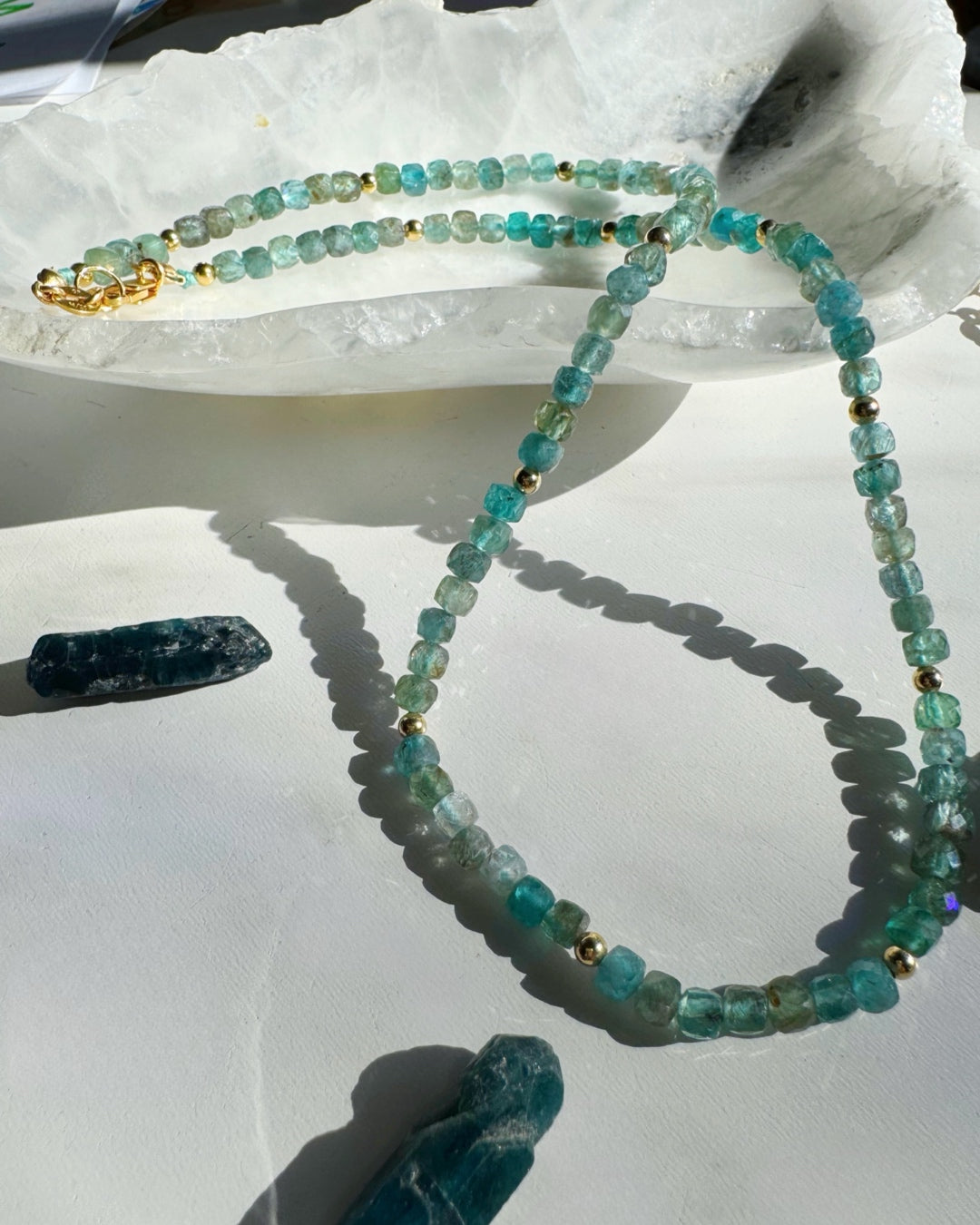 “Frankie” - Blue Apatite Gemstone Candy Necklace