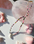 “Chanda” -Multi Tourmaline & Moonstone Gemstone Candy Necklace