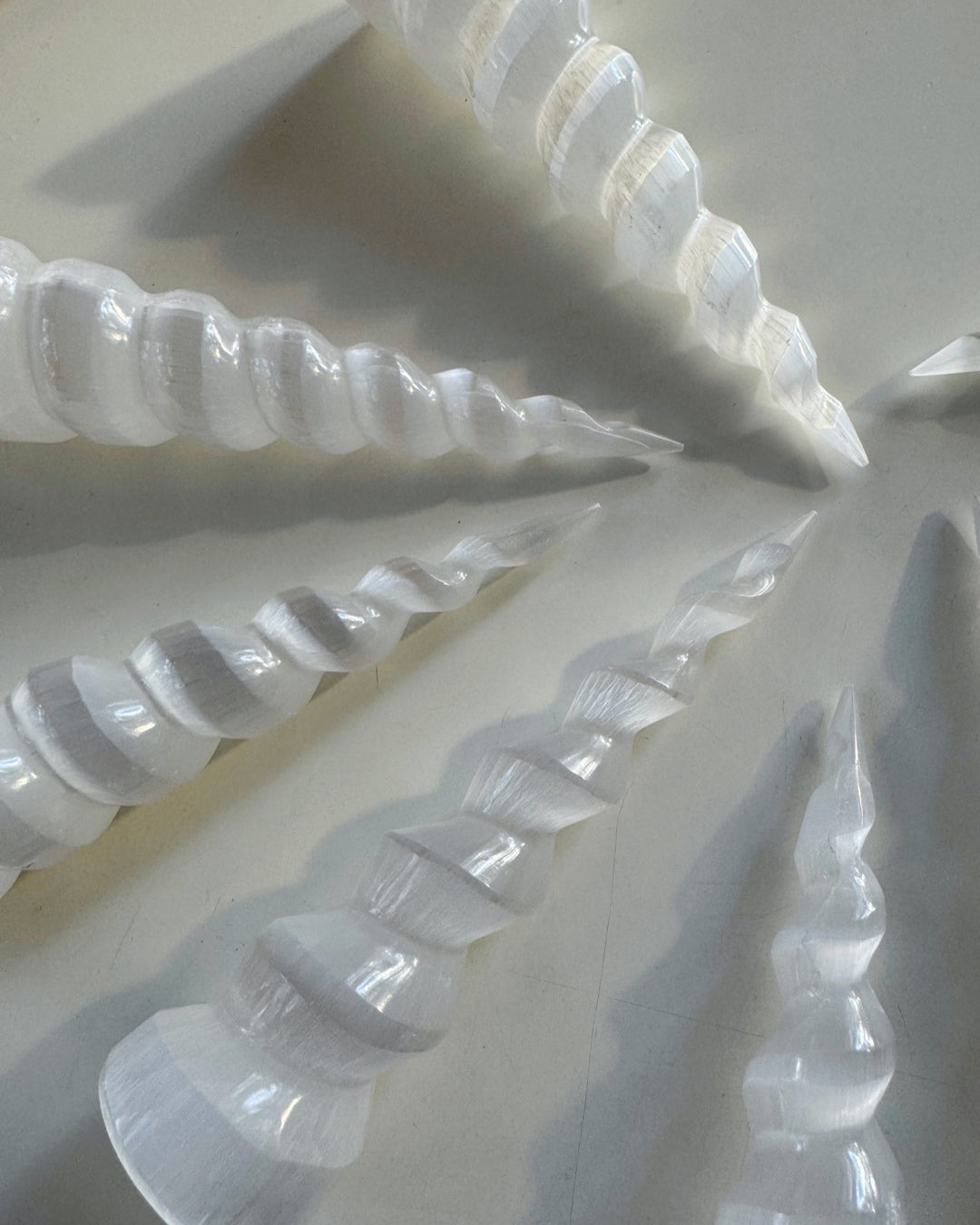 Selenite Spiral - Tall - Baltic Mermaid