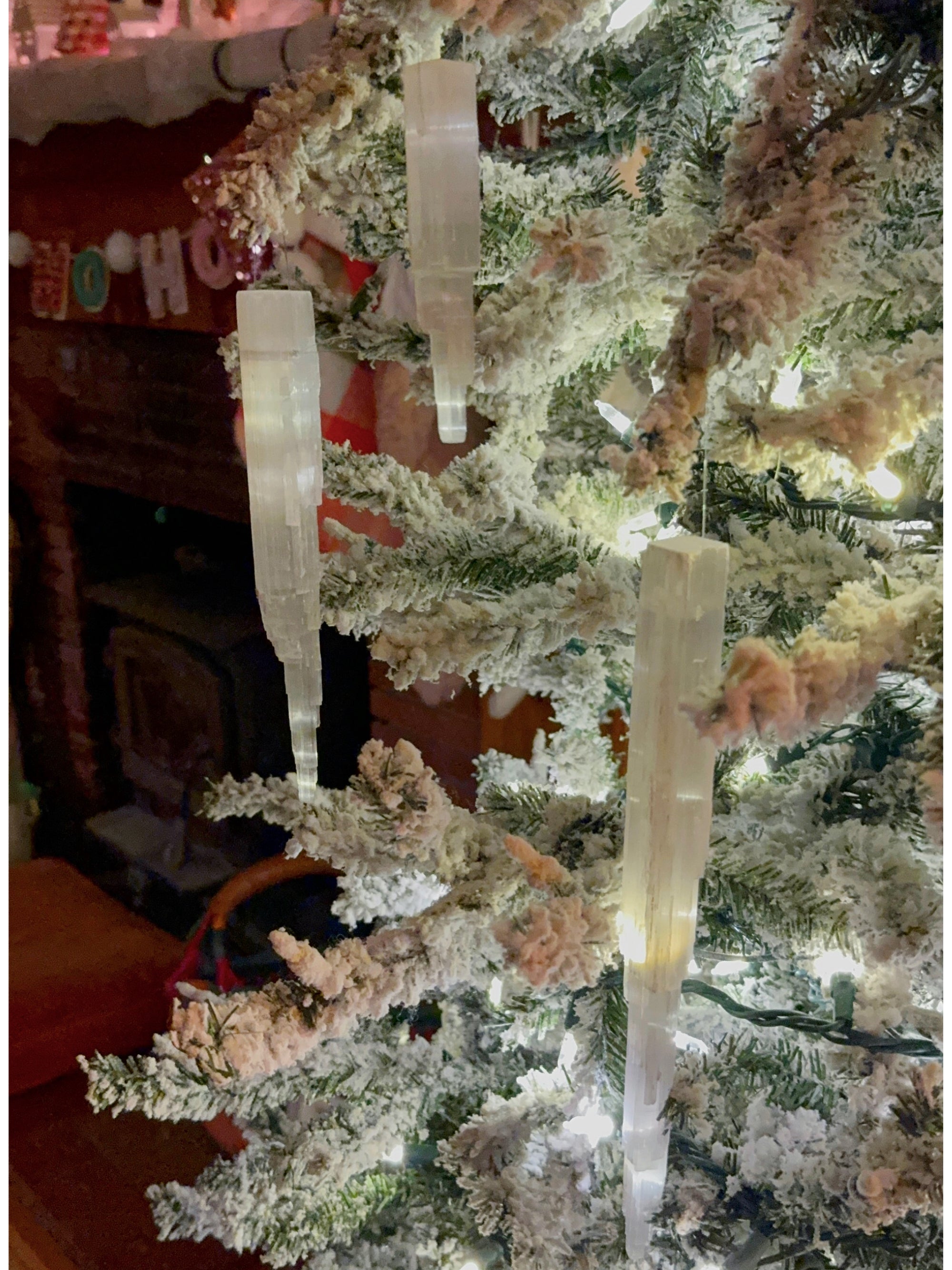 Selenite Icicle Ornaments - Set of 3