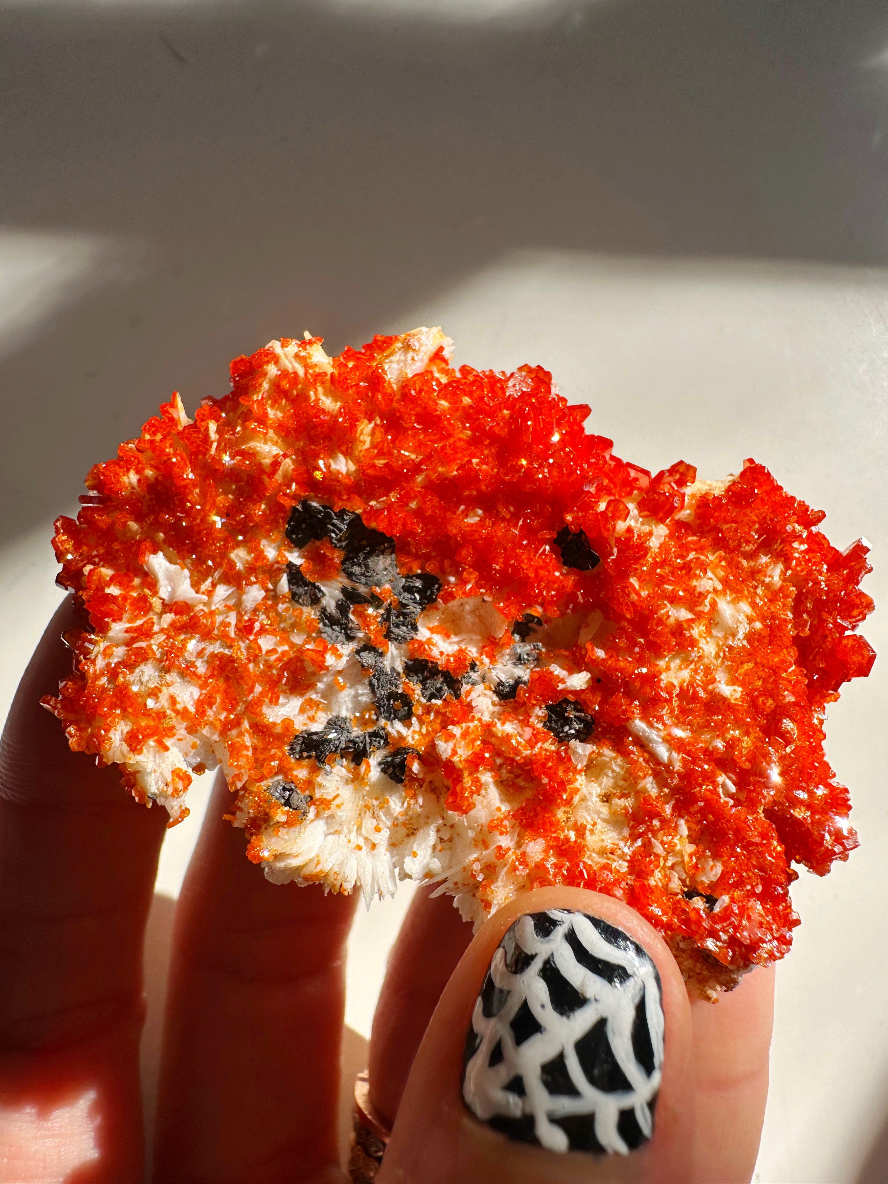 Vanadinite on Barite from Morocco - Baltic Mermaid