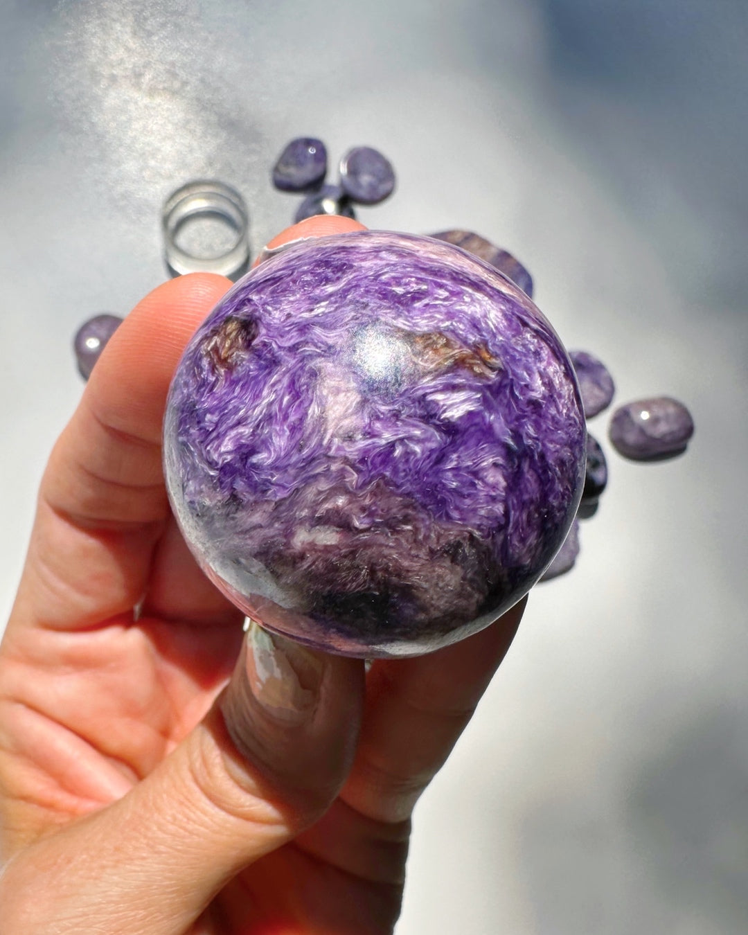Charoite Sphere - Baltic Mermaid