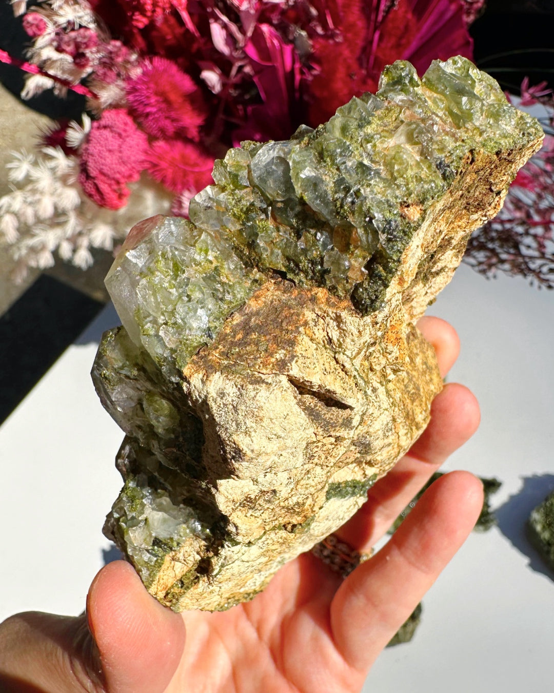Epidote Quartz Cluster - Baltic Mermaid