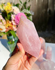 Double Terminated Rose Quartz Point w/ Iron Inclusions