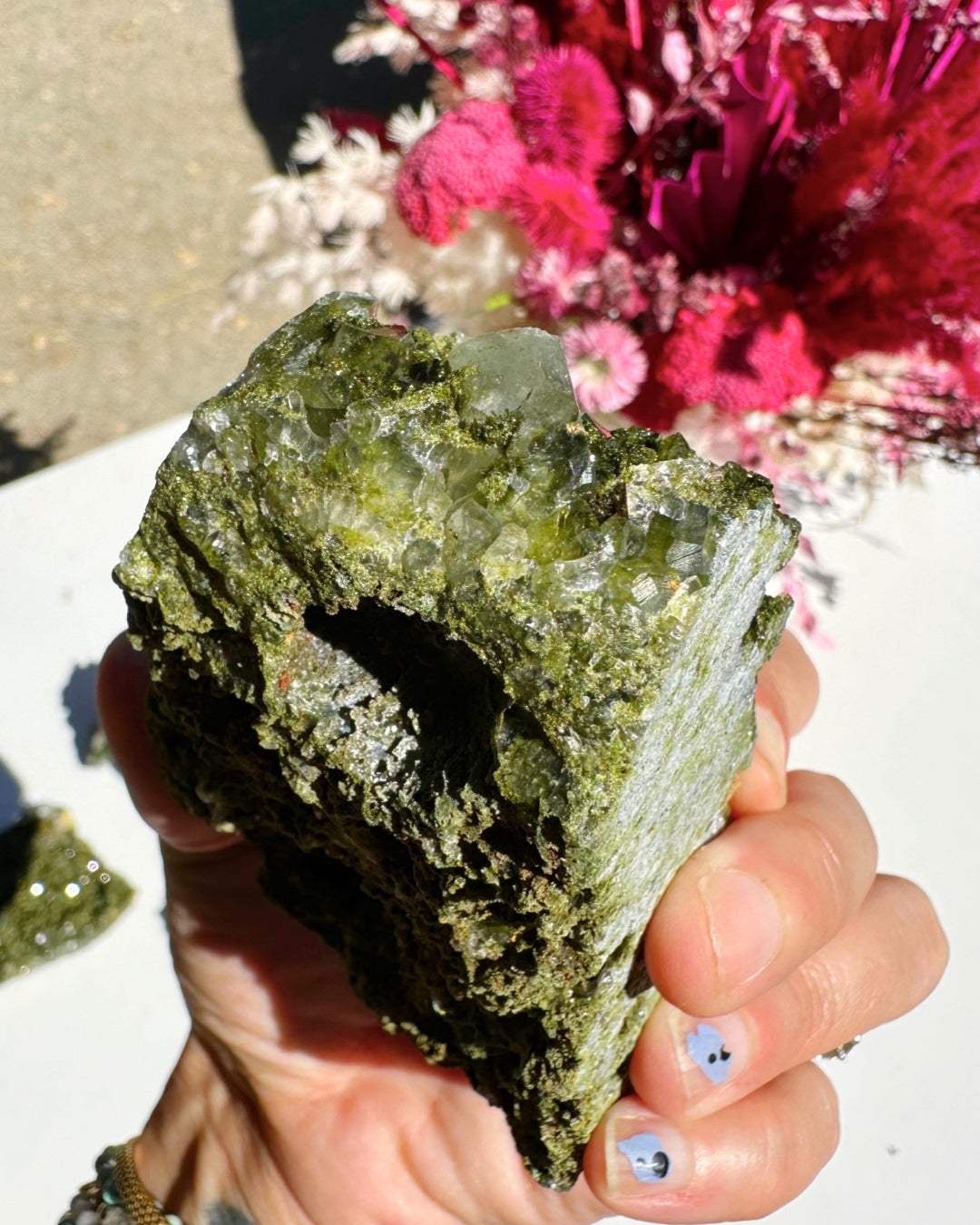 Epidote Quartz Cluster - Baltic Mermaid