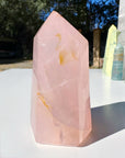 Rose Quartz Tower w/ Iron Inclusions