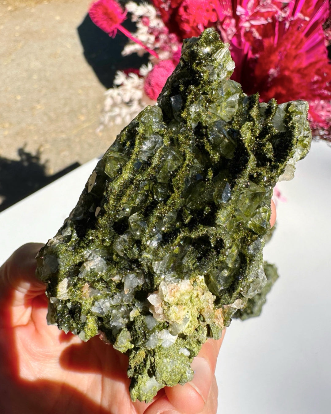 Epidote Quartz Cluster - Baltic Mermaid