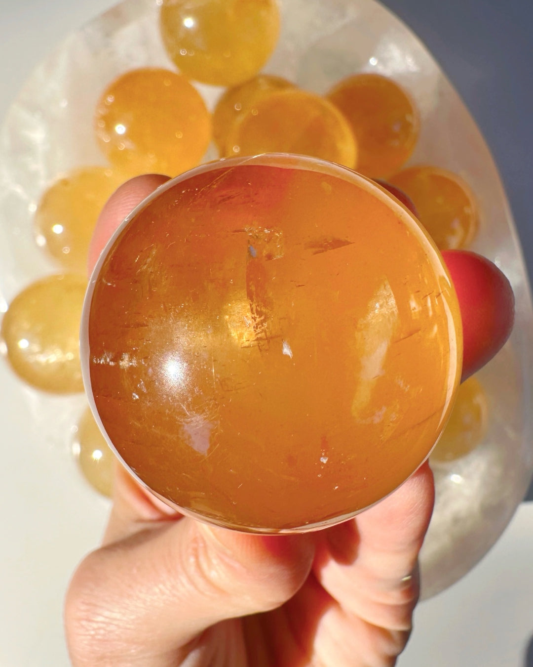 Honey Optic Calcite Spheres - AAA - Baltic Mermaid